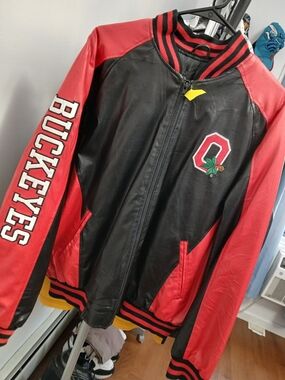 Ohio Buckeyes Black & Red Varsity Zip Jacket